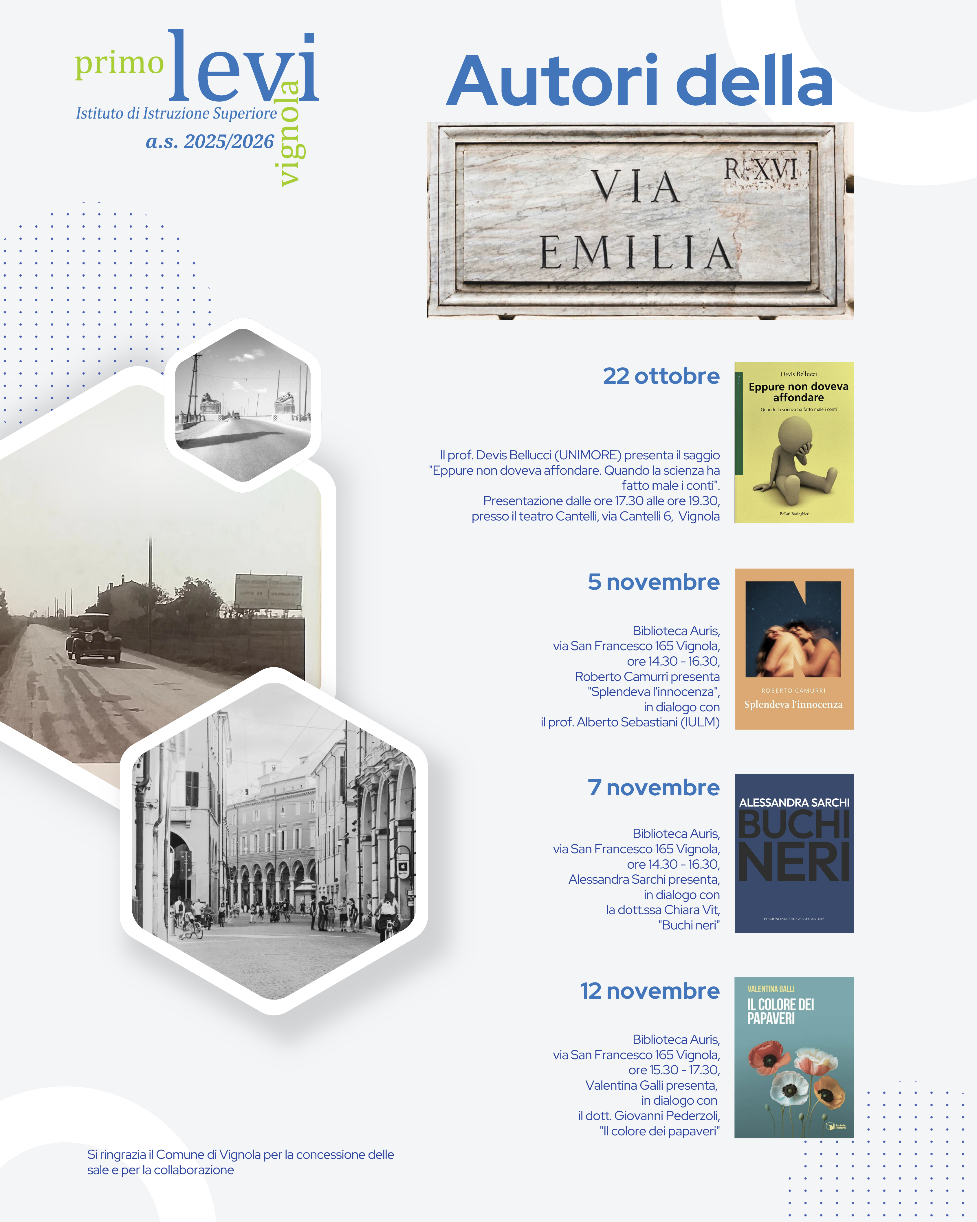 Locandina Autori della via Emilia a.s. 2025/2026